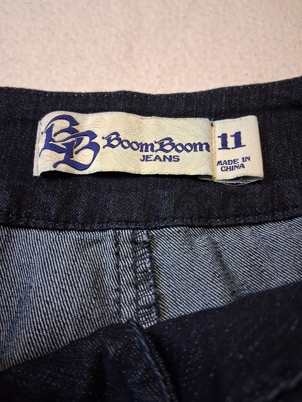 Boom Boom Jeans Navy Rolled Cuff Women's Denim Shorts - Picture 3 of 6
